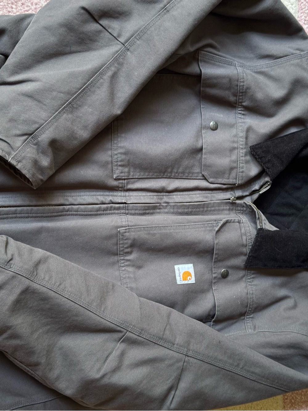 Carhartt Men's Gray Firm Duck Traditional Coat